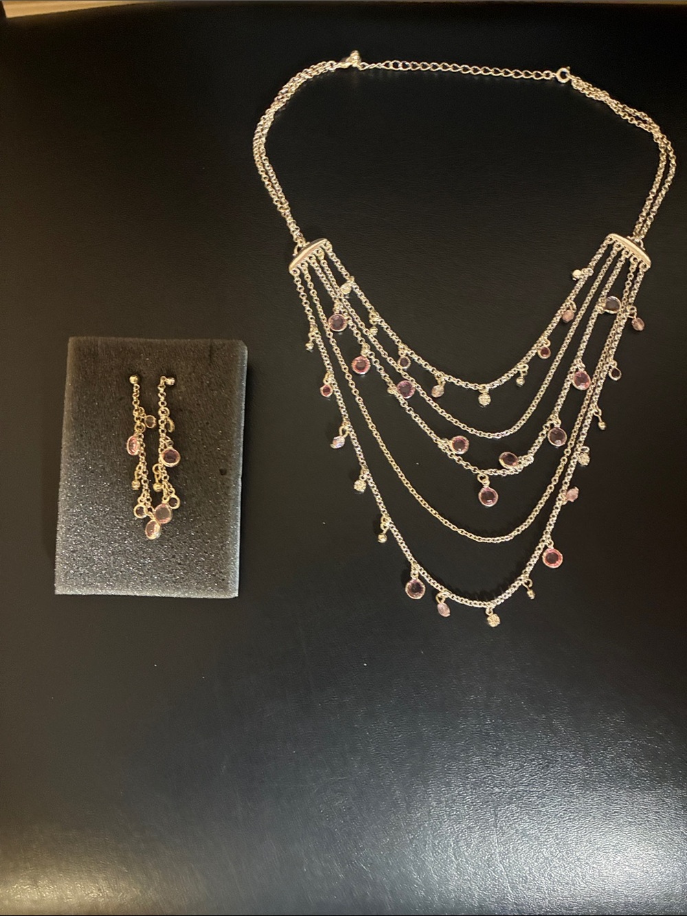 Avon 2005 multi strand necklace and earring set